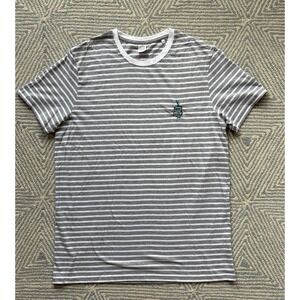 Skinnifit Computer Logo T-Shirt‎ - Grey/White Stripe - Large